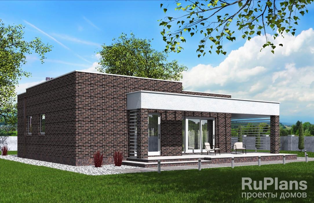 Rg5325 — проект одноэтажного дома с подвалом и террасой