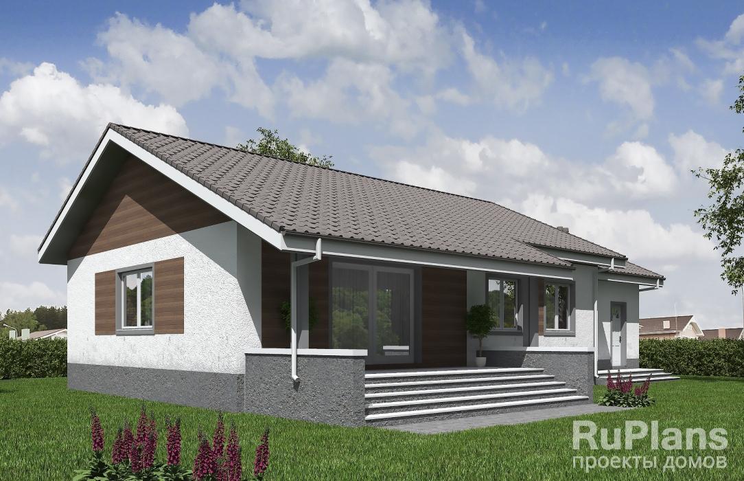 Rg5513 — проект одноэтажного дома с гаражом, погребом и террасой