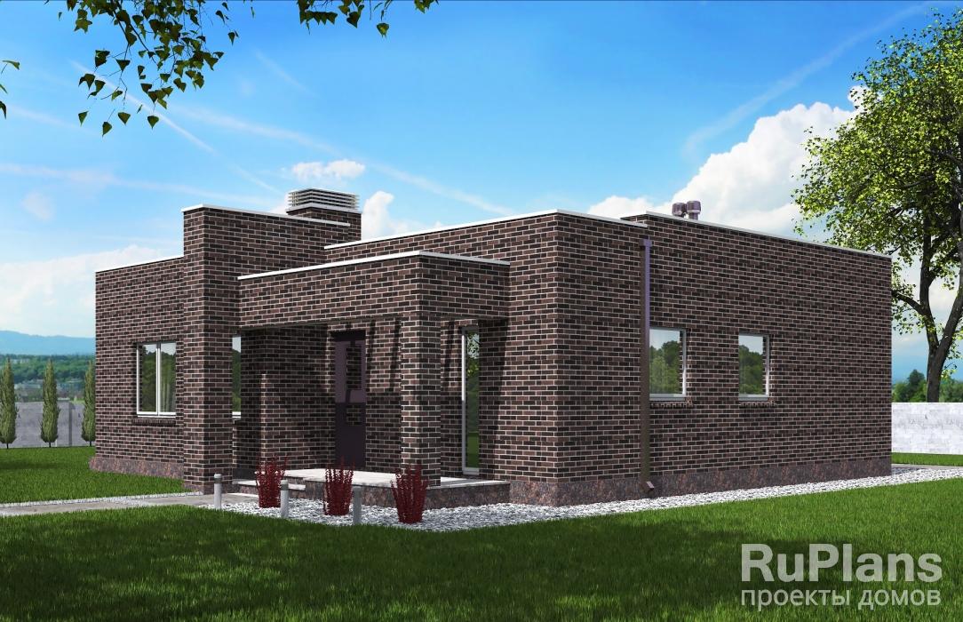 Rg5325 — проект одноэтажного дома с подвалом и террасой