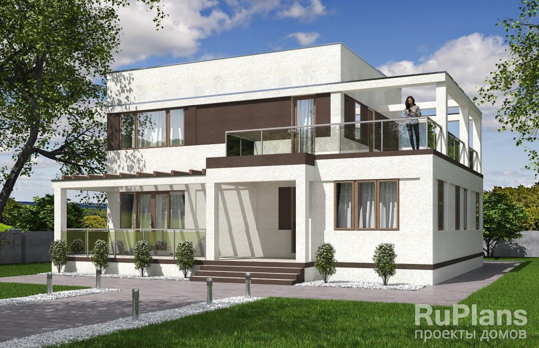 Rg5264 — проект двухэтажного дома с террасами