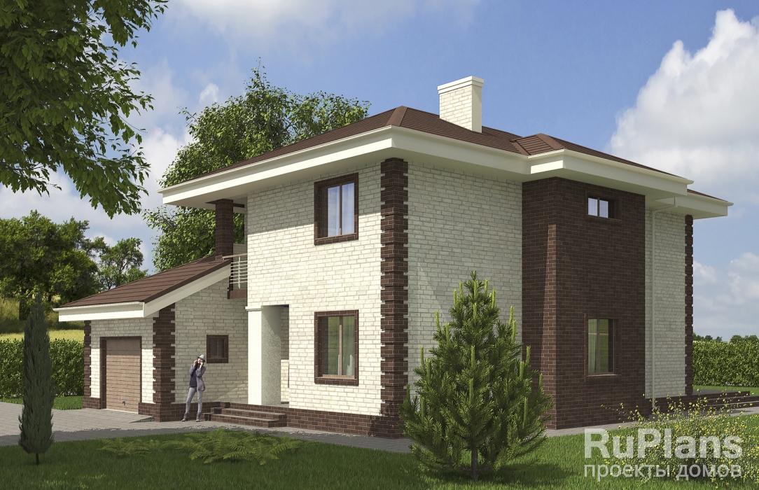 Rg5565 — проект двухэтажного дома с террасой и гаражом