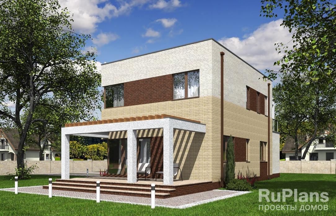 Rg5300 — проект двухэтажного дома с гаражом и террасами