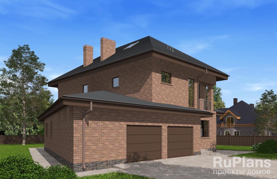 Rg5126 — проект двухэтажного дома с мансардой, гаражом, террасой и балконом