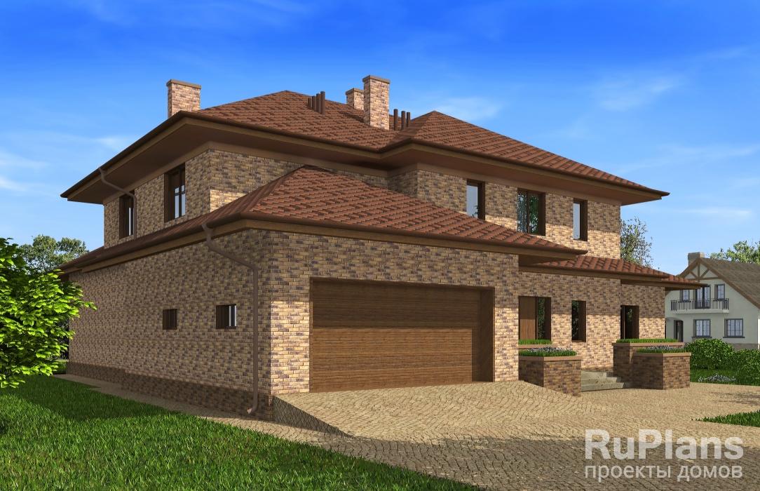 Rg5114 — проект двухэтажного дома с гаражом, бассейном и террасой