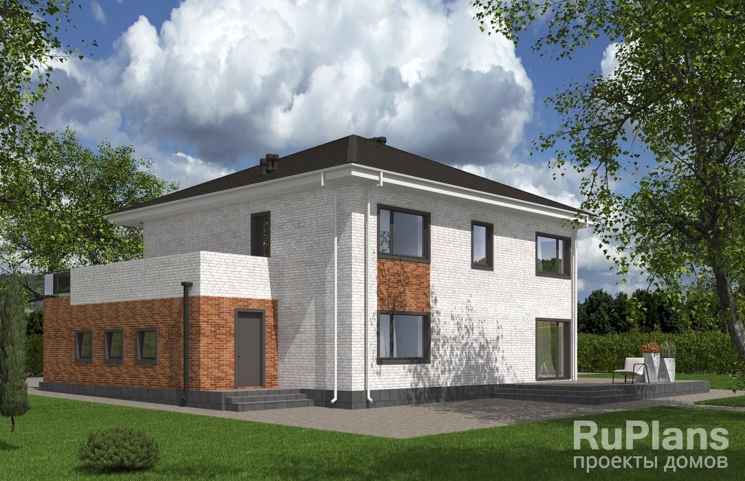 Rg5526 — проект двухэтажного дома с террасой и гаражом