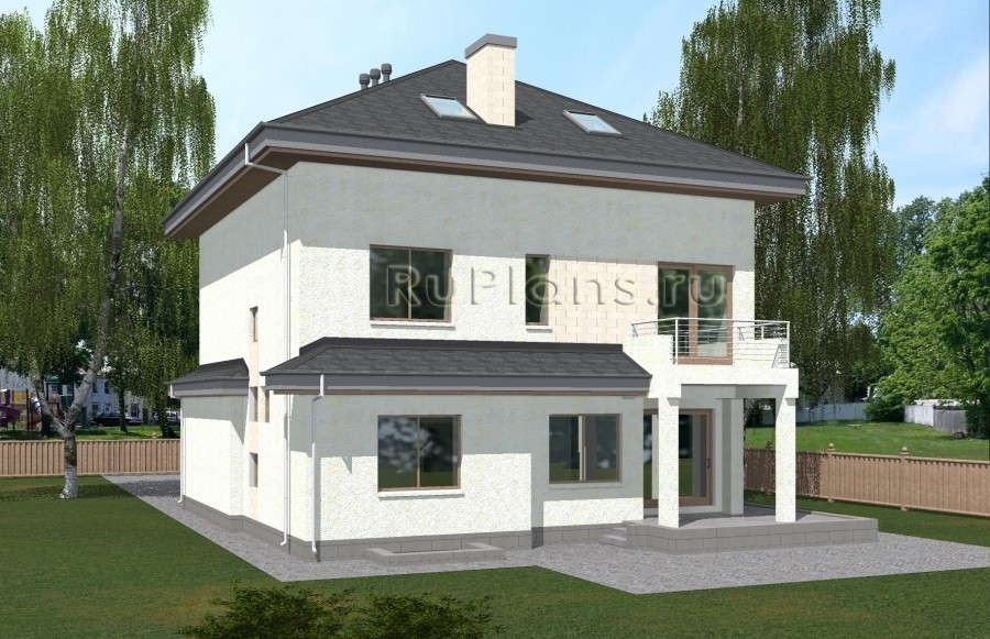 Rg5057 — проект двухэтажного дома с мансардой, подвалом и гаражом