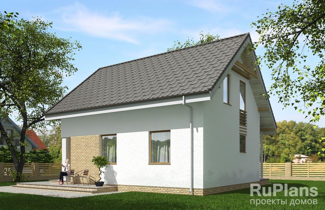 Rg5299 — проект одноэтажного дома с мансардой и террасой