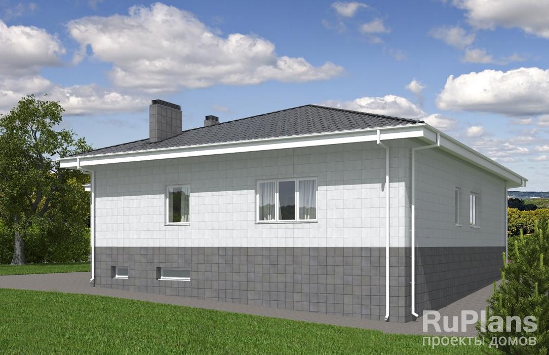 Rg5628 — проект одноэтажного дома с подвалом и гаражом