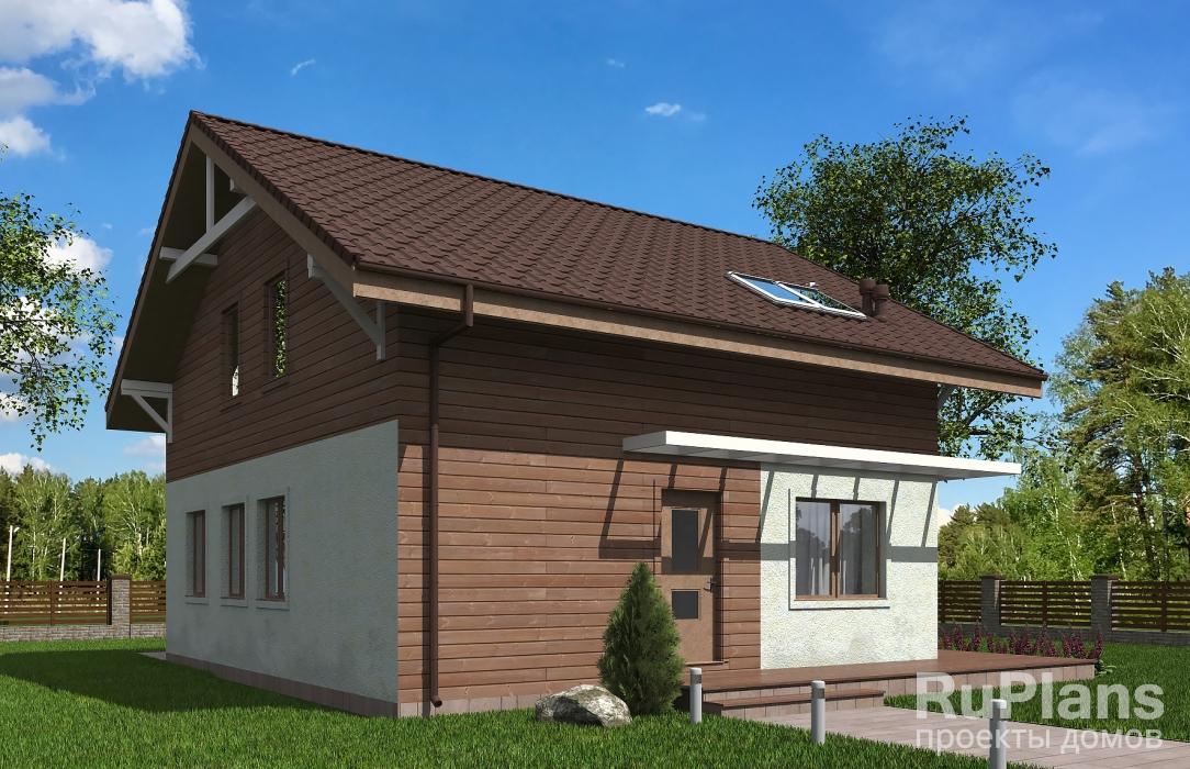 Rg5429 — проект одноэтажного дома с мансардой и гаражом