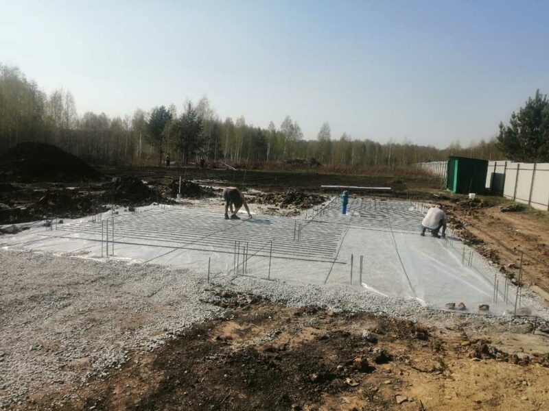 Подготовка щебеночного основания под плиту КП Марьина роща